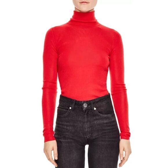 Sandro Calico Fitted Turtleneck Sweater - Picture 1 of 6